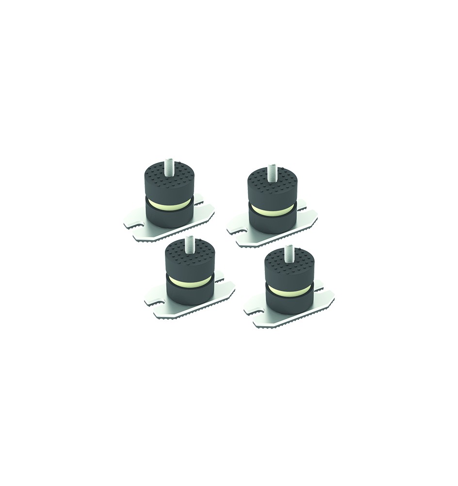 4 PZ ANTIVIBRANTI A PAVIMENTO CON PIASTRA HxL 40x40 mm M8x22