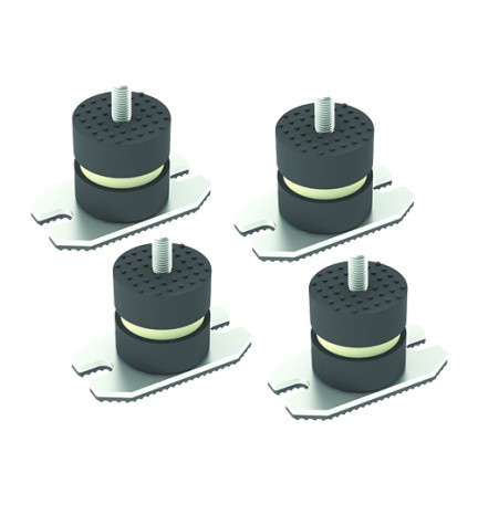 4 PZ ANTIVIBRANTI A PAVIMENTO CON PIASTRA HxL 40x40 mm M8x22