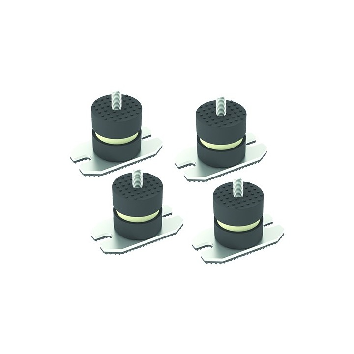 4 PZ ANTIVIBRANTI A PAVIMENTO CON PIASTRA HxL 40x40 mm M8x22