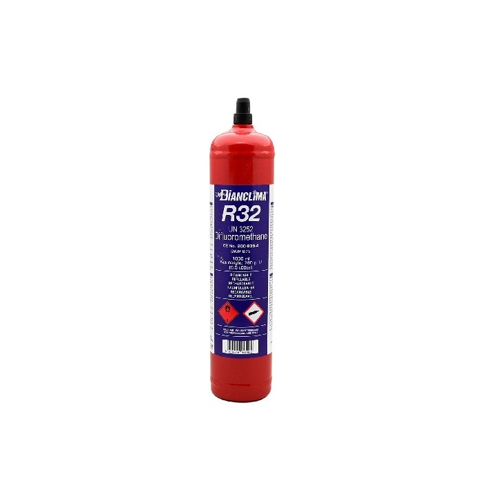 BOMBOLA RICARICABILE CONTENENTE GAS REFRIGERANTE R32 780 gr