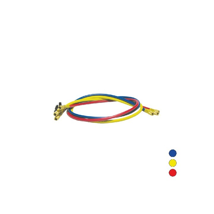 TUBO FLESSIBILE FRUSTA 1500 MM ATTACCHI IN LINEA CON VALVOLA A SFERA 5 Rosso