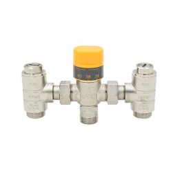 MISCELATORE TERMOSTATICO P/PANNELLI SOLARI CON 2 VALVOLE ECO 3/4"
