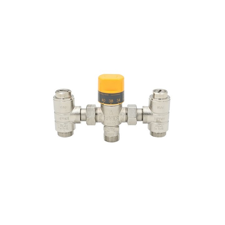 MISCELATORE TERMOSTATICO P/PANNELLI SOLARI CON 2 VALVOLE ECO 3/4"