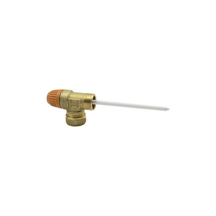 VALVOLA DI SICUREZZA M-TUBO RAME COMBINATA PER SISTEMI SOLARI 3/4" x 22