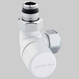 VALVOLA D'ARREDO AD ANGOLO TERMOSTATICA SX BIANCA - 1/2 x 24-19