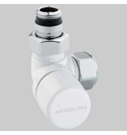 VALVOLA D'ARREDO AD ANGOLO TERMOSTATICA SX BIANCA - 1/2 x 24-19