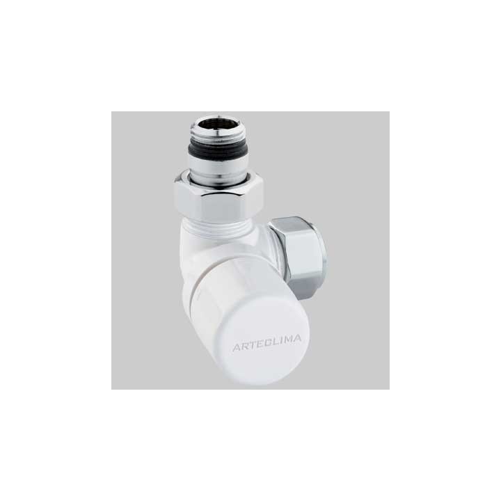 VALVOLA D'ARREDO AD ANGOLO TERMOSTATICA SX BIANCA - 1/2 x 24-19