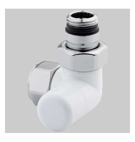 DETENTORE D'ARREDO AD ANGOLO DX BIANCO - 1/2 x 24-19