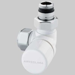 VALVOLA D'ARREDO AD ANGOLO TERMOSTATICA DX BIANCA - 1/2 x 24-19