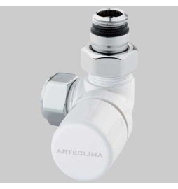 VALVOLA D'ARREDO AD ANGOLO TERMOSTATICA DX BIANCA - 1/2 x 24-19