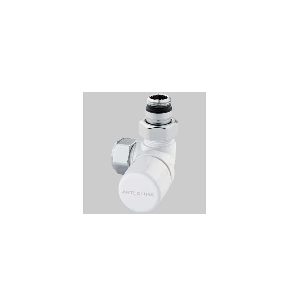 VALVOLA D'ARREDO AD ANGOLO TERMOSTATICA DX BIANCA - 1/2 x 24-19