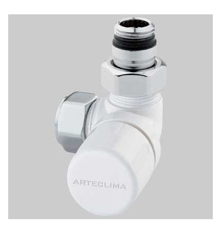 VALVOLA D'ARREDO AD ANGOLO TERMOSTATICA DX BIANCA - 1/2 x 24-19