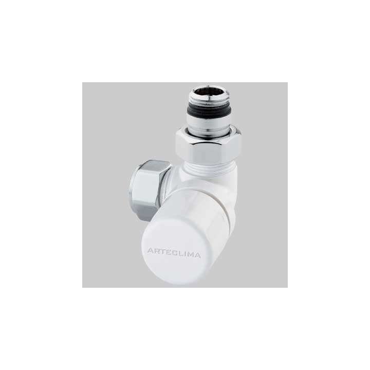 VALVOLA D'ARREDO AD ANGOLO TERMOSTATICA DX BIANCA - 1/2 x 24-19