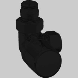 VALVOLA D'ARREDO AD ANGOLO TERMOSTATIZZABILE SX "HIGH STYLE B" - Nero Opaco 1/2 x 24-19