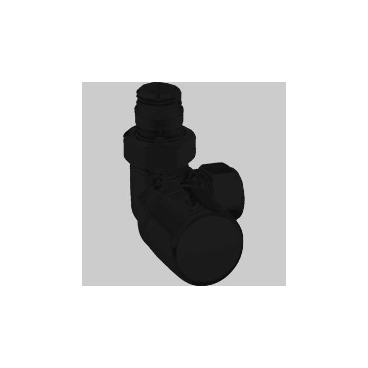 VALVOLA D'ARREDO AD ANGOLO TERMOSTATIZZABILE SX "HIGH STYLE B" - Nero Opaco 1/2 x 24-19