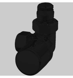 VALVOLA D'ARREDO AD ANGOLO TERMOSTATIZZABILE DX "HIGH STYLE B" - Nero Opaco 1/2 x 24-19