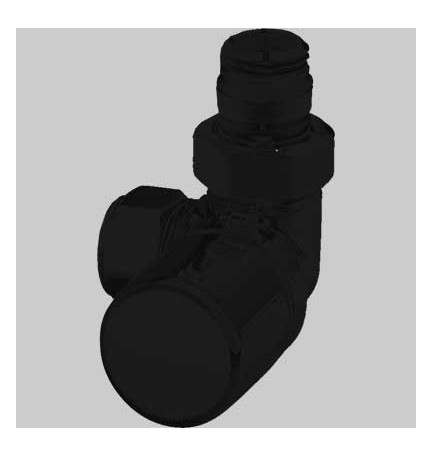 VALVOLA D'ARREDO AD ANGOLO TERMOSTATIZZABILE DX "HIGH STYLE B" - Nero Opaco 1/2 x 24-19