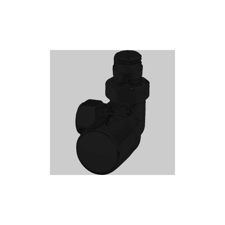 VALVOLA D'ARREDO AD ANGOLO TERMOSTATIZZABILE DX "HIGH STYLE B" - Nero Opaco 1/2 x 24-19