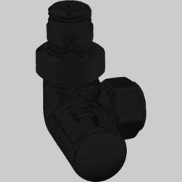 DETENTORE D'ARREDO AD ANGOLO SX "HIGH STYLE B" - Nero Opaco 1/2 x 24-19