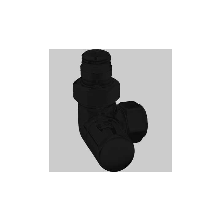 DETENTORE D'ARREDO AD ANGOLO SX "HIGH STYLE B" - Nero Opaco 1/2 x 24-19