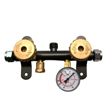 CENTRALINA KOMPACT 2 BOMBOLE CON VALVOLA E MANOMETRO -