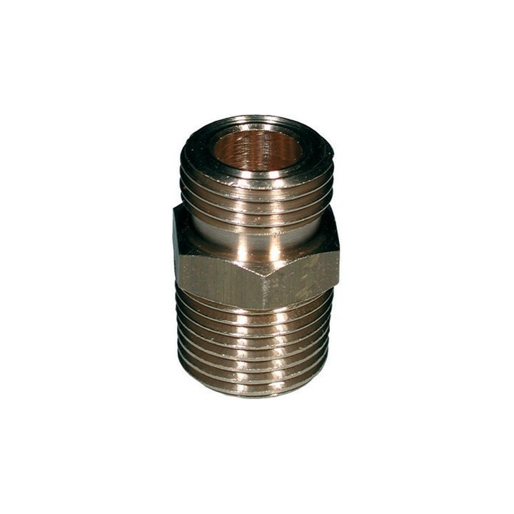 RACCORDO A NIPPLE IN OTTONE CON FILETTATURA DX/SX 1/2 M. x 20/14