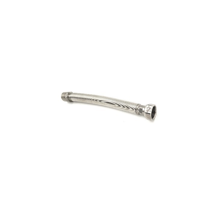 FLESSIBILE INOX RACCORDO IN OTTONE L. 130 / 220 MM (per Acqua) 1/2