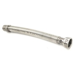 FLESSIBILE INOX RACCORDO IN OTTONE L. 220 / 420 MM (per Acqua) 1/2