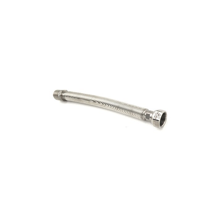 FLESSIBILE INOX RACCORDO IN OTTONE L. 220 / 420 MM (per Acqua) 1/2