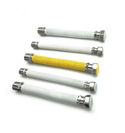 KIT 5 PZ FLESSIBILI INOX ESTENSIBILI RIVESTITI PER CALDAIE A GAS mm 220/420