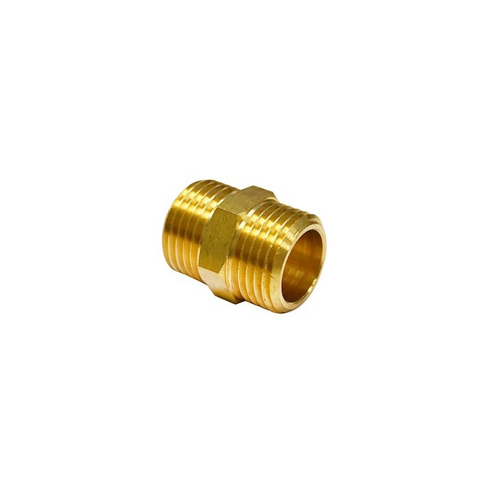 NIPPLE IN OTTONE PER TUBI GAS E ACQUA 1/2