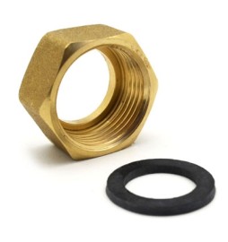 DADO IN OTTONE PER TUBI GAS + GUARNIZIONE 1/2