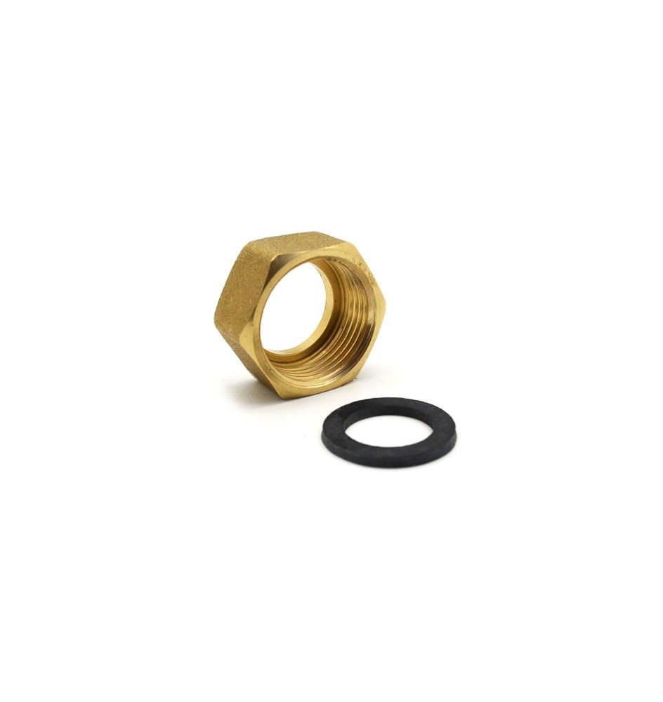 DADO IN OTTONE PER TUBI GAS + GUARNIZIONE 1/2