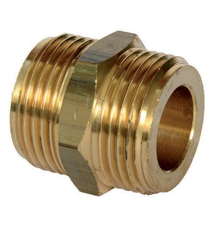 NIPPLE IN OTTONE PER TUBI GAS E ACQUA 3/4