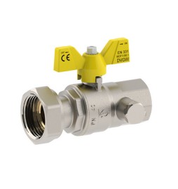 VALVOLA A SFERA PER GAS ATT. FEMMINA -DADO GIREVOLE 3/4" x 1" DN 20