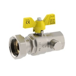 VALVOLA A SFERA PER GAS ATT. FEMMINA -DADO GIREVOLE 1" x 1"1/4 DN 25