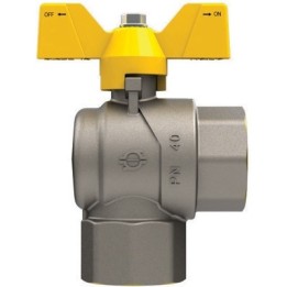 VALVOLA A SFERA GAS A SQUADRA FF CON FARFALLA 1" x 1" DN 25