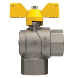 VALVOLA A SFERA GAS A SQUADRA FF CON FARFALLA 1" x 1" DN 25