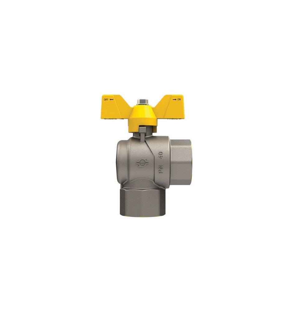 VALVOLA A SFERA GAS A SQUADRA FF CON FARFALLA 1" x 1" DN 25