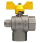VALVOLA A SFERA GAS A SQUADRA FF CON FARFALLA E ATTACCO PRESSIONE 3/4" x 3/4" DN 20