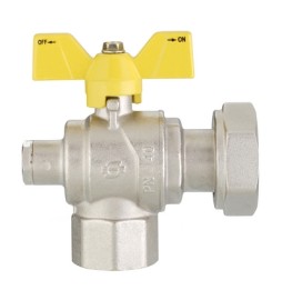 VALVOLA A SFERA GAS A SQUADRA FUTURGAS FEMMINA-DADO GIREVOLE 3/4" x 1" DN 20