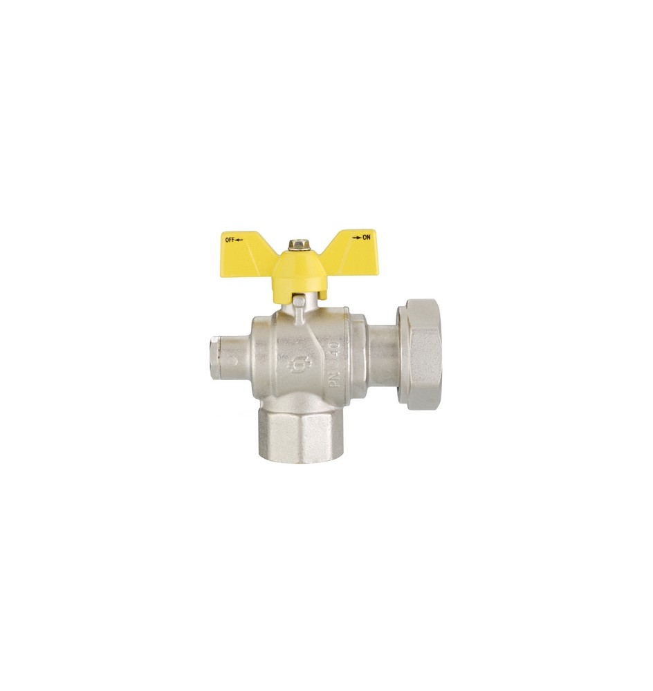 VALVOLA A SFERA GAS A SQUADRA FUTURGAS FEMMINA-DADO GIREVOLE 1" x 1"1/4 DN 25