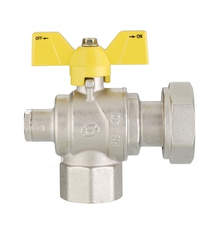 VALVOLA A SFERA GAS A SQUADRA FUTURGAS FEMMINA-DADO GIREVOLE 1" x 1"1/4 DN 25