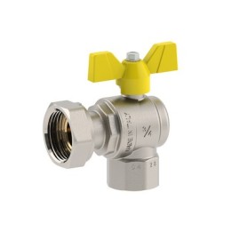 VALVOLA A SFERA PER GAS A SQUADRA FEMMINA-DADO GIREVOLE 3/4F x 1D DN 20