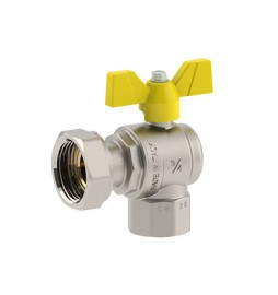 VALVOLA A SFERA PER GAS A SQUADRA FEMMINA-DADO GIREVOLE 3/4F x 1D DN 20