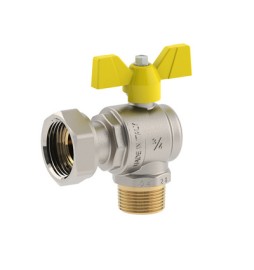 VALVOLA A SFERA PER GAS A SQUADRA MASCHIO DADO GIREVOLE 1/2M x 3/4D DN 15