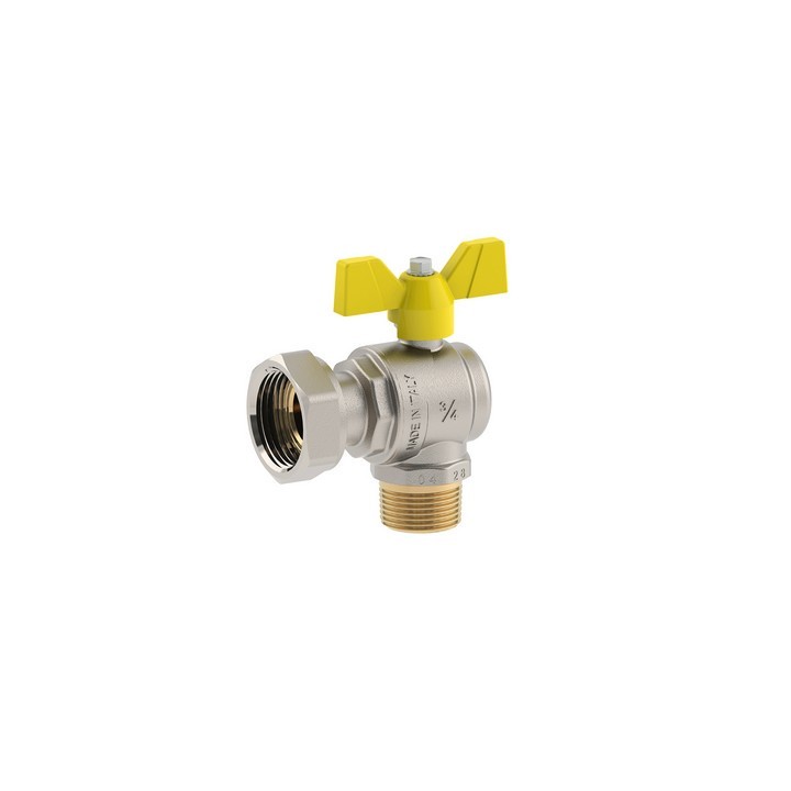 VALVOLA A SFERA PER GAS A SQUADRA MASCHIO DADO GIREVOLE 1/2M x 3/4D DN 15