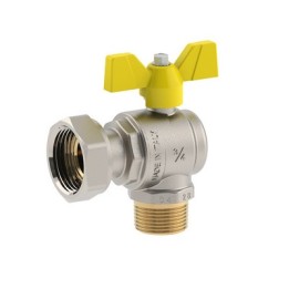 VALVOLA A SFERA PER GAS A SQUADRA MASCHIO DADO GIREVOLE 3/4M x 3/4D DN 20