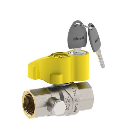 VALVOLA A SFERA PER GAS ATT. FF CON SERRATURA 3/4" DN 20