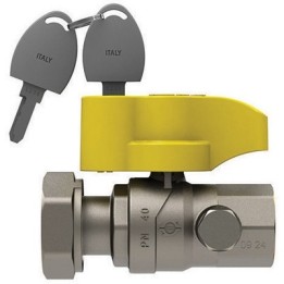 VALVOLA A SFERA GAS CON FARF. E SERRATURA FUTURGAS FEMMINA - GIREVOLE 3/4" x 1" DN 20
